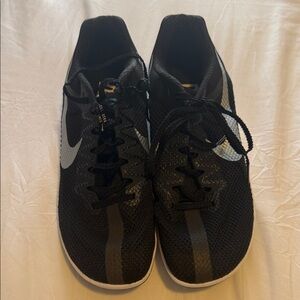 Nike Black Track Spikes with White Swoosh